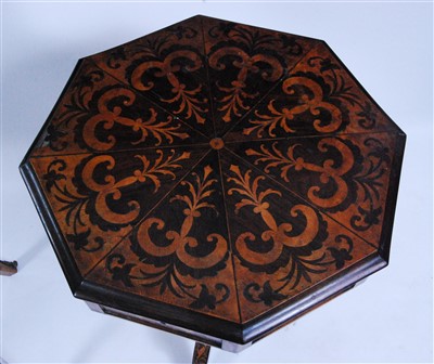 Lot 1403 - A Victorian rosewood pedestal needlework table,...