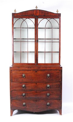 Lot 1416 - A Regency mahogany and inlaid secretaire...