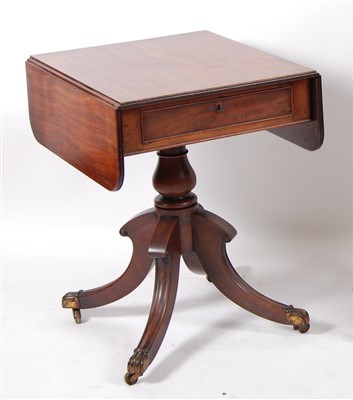 Lot 1448 - A Regency mahogany pedestal Pembroke table, of...