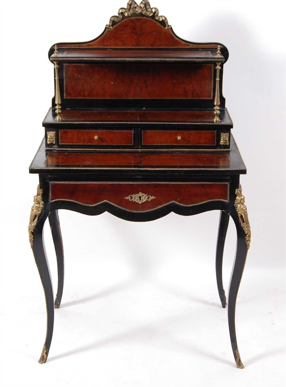 Lot 1458 - A 19th century French walnut and ebonised...
