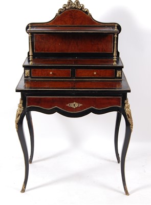 Lot 1458 - A 19th century French walnut and ebonised...