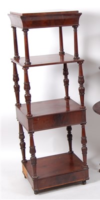 Lot 1459 - A William IV mahogany four-tier whatnot, each...