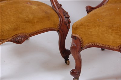 Lot 1463 - A pair of Victorian walnut showframe lady's...