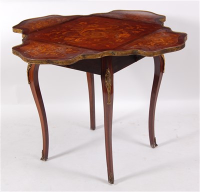 Lot 1466 - A circa 1900 walnut floral marquetry and...