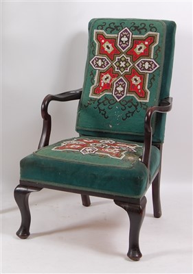 Lot 1490 - An early 20th century mahogany framed armchair,...