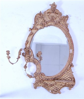 Lot 1433 - A 19th century giltwood and gesso girandole,...