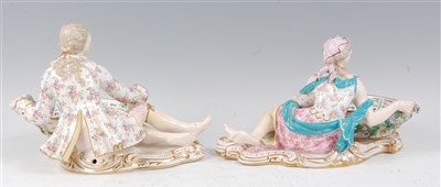 Lot 1014 - A pair of late 19th century Dresden porcelain...
