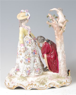 Lot 1015 - A late 19th century Dresden porcelain figure...