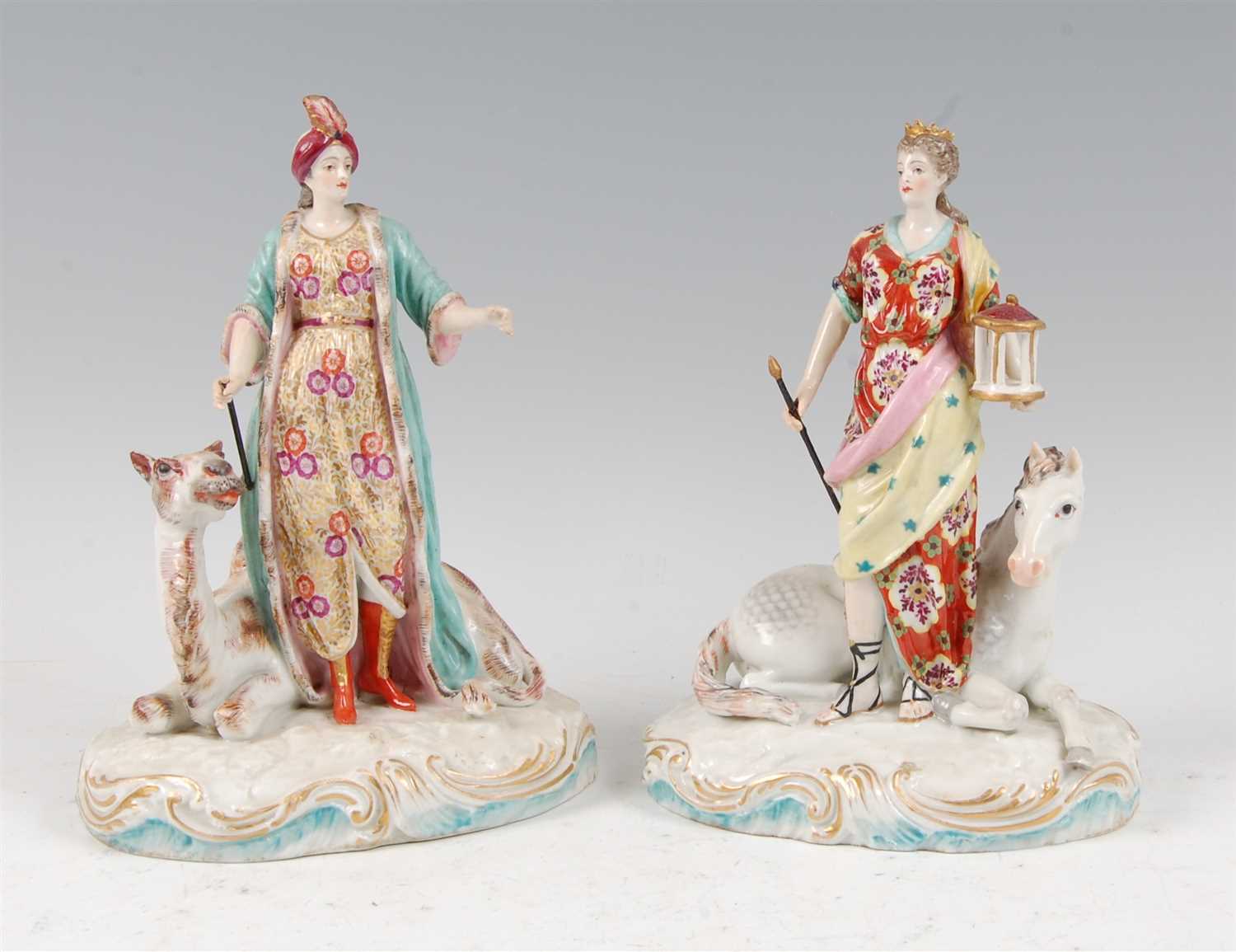 Lot 1018 - A pair of 19th century continental porcelain...
