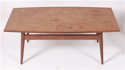 Lot 480 - A 1960s teak low rectangular coffee table, the...