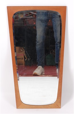 Lot 481 - A 1970s Danish teak bevelled wall mirror, of...