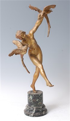 Lot 324 - A large French Art Deco gilt bronze figure of...