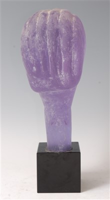 Lot 205 - A contemporary Murano purple glass bust...