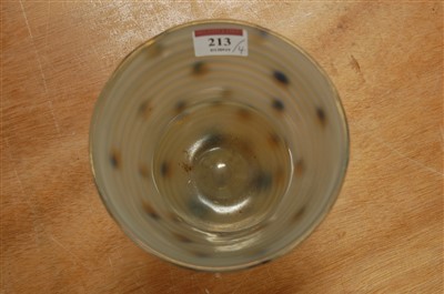 Lot 213 - An iridescent art glass vase, of circular...