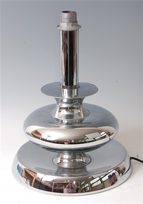 Lot 302 - A 1980s polished chrome table lamp, of...