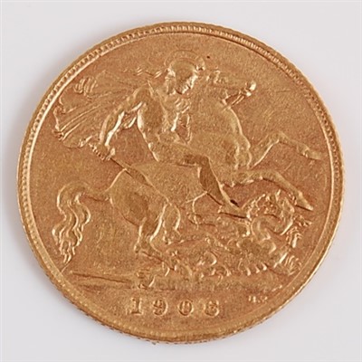 Lot 2133 - Great Britain, 1906 gold half sovereign