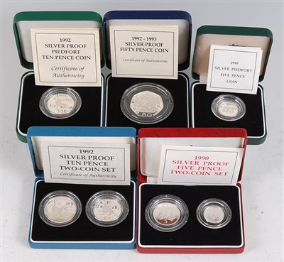 Lot 2237 - Great Britain, a collection of five Royal Mint silver proof coins to include