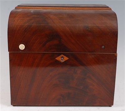 Lot 1273 - A George III mahogany decanter box, of...