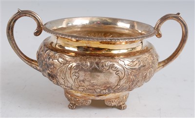 Lot 1092 - A George III silver twin handled sugar bowl,...