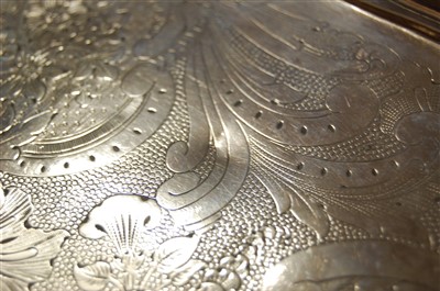 Lot 1112 - A 19th century French silver tray, of shaped...