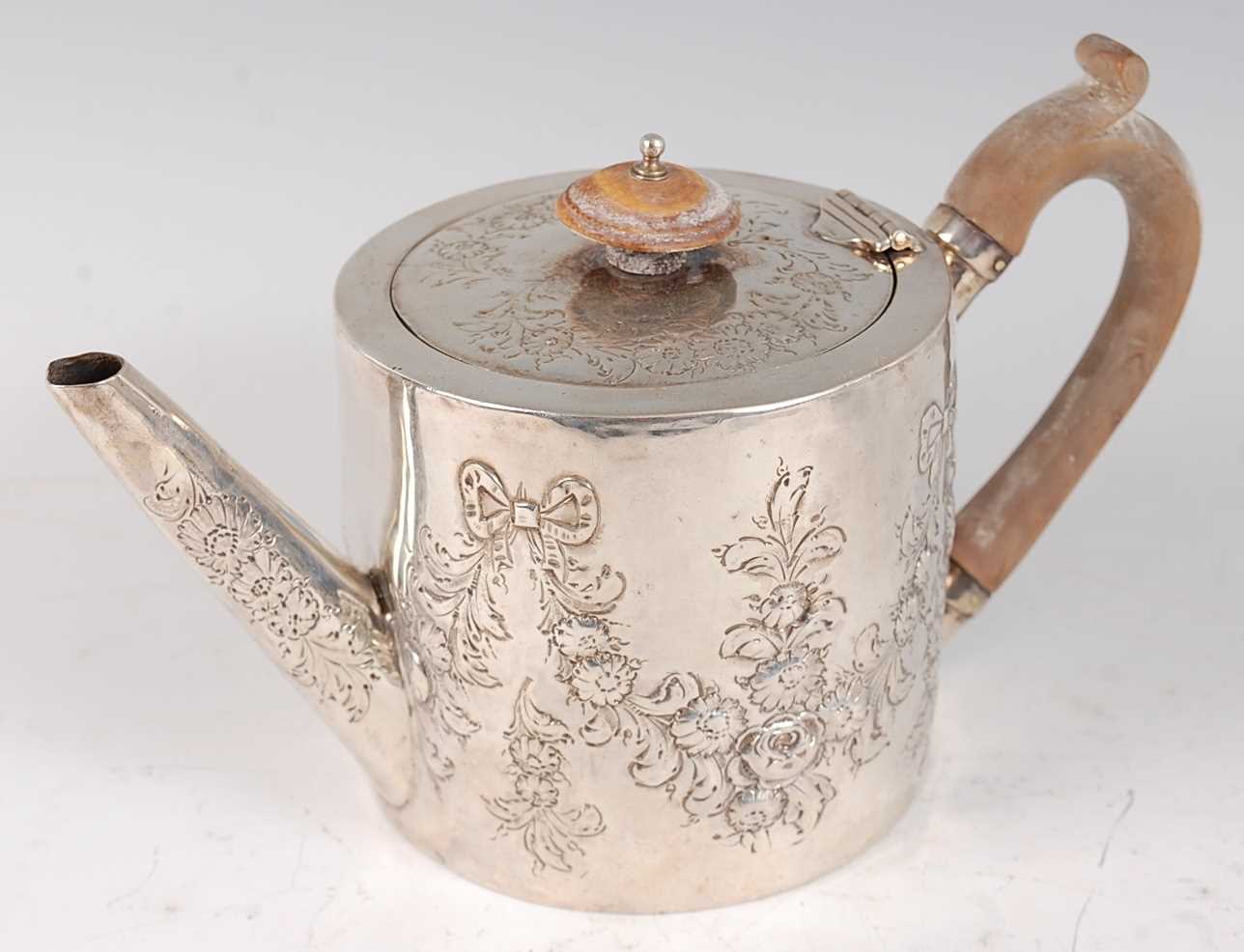 Lot 1115 - A George III silver bachelors teapot, of...