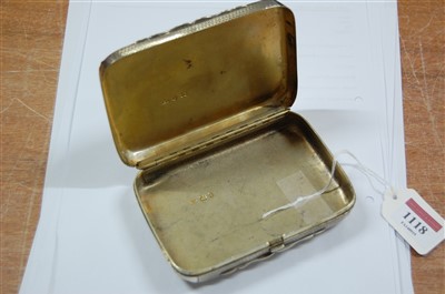 Lot 1118 - A Victorian silver box, of rounded rectangular...