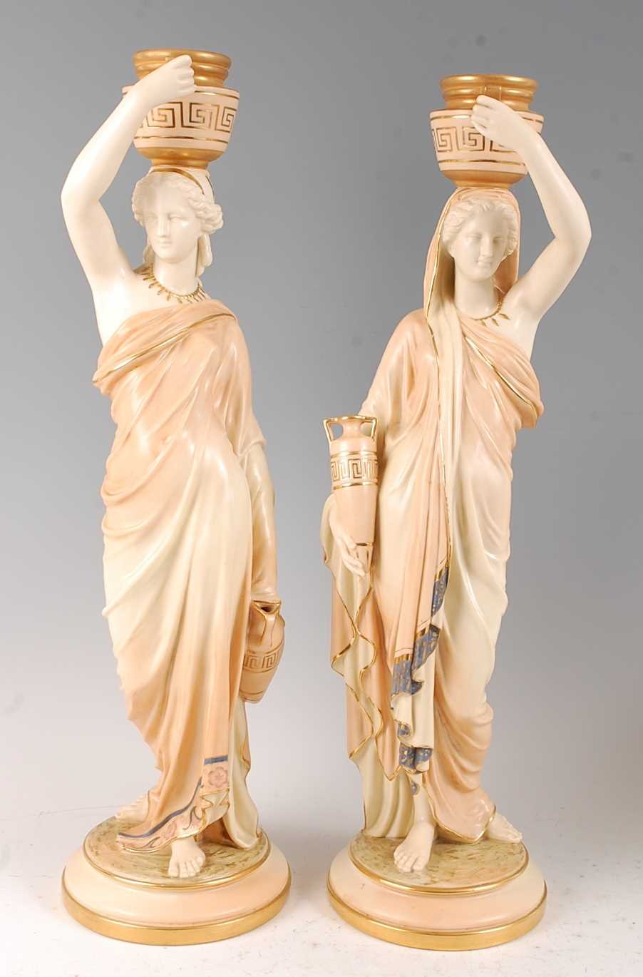 Lot 1034 - A pair of large late Victorian Royal Worcester...