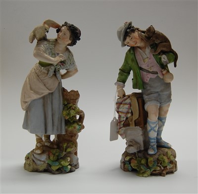 Lot 3 - A pair of late 19th century Meissen Dresden...