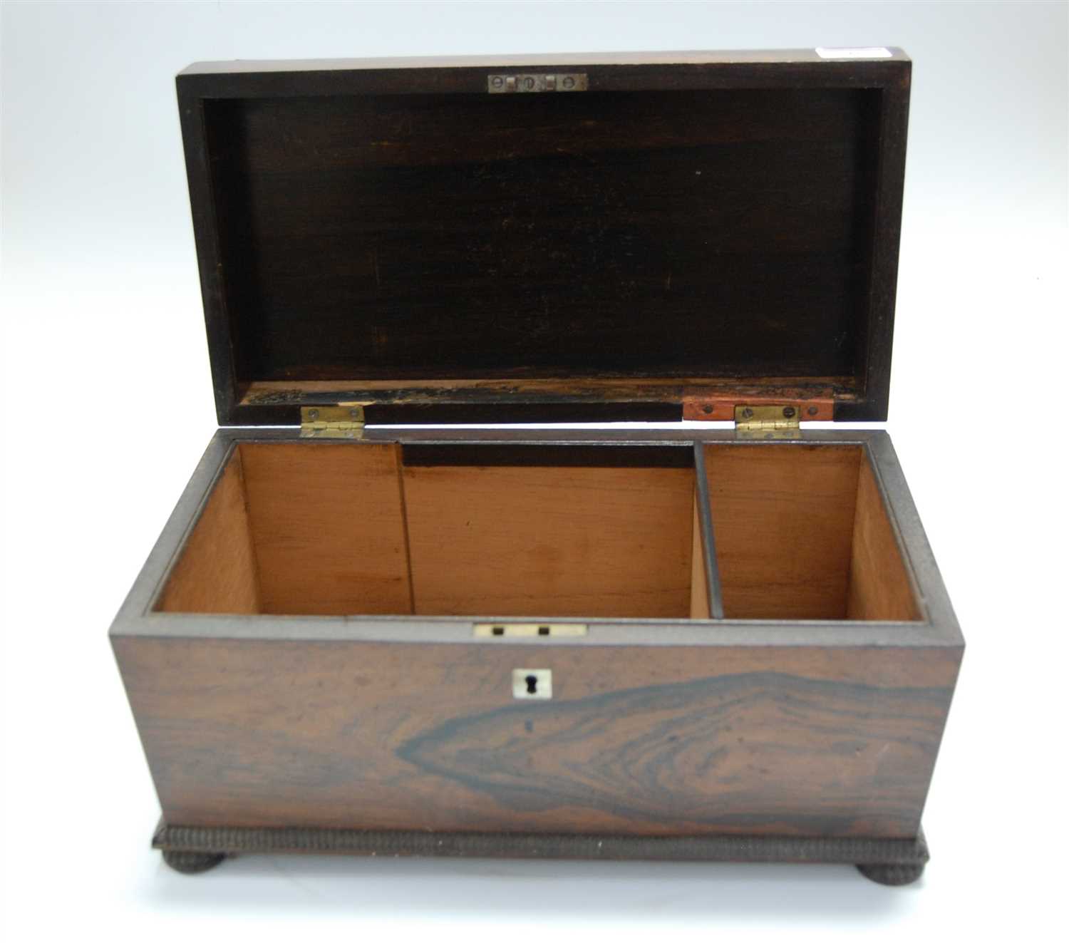 Lot 18 - An early Victorian rosewood tea caddy, of...