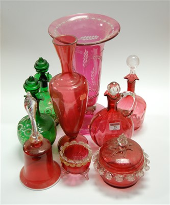 Lot 25 - A collection of Victorian and later glassware,...