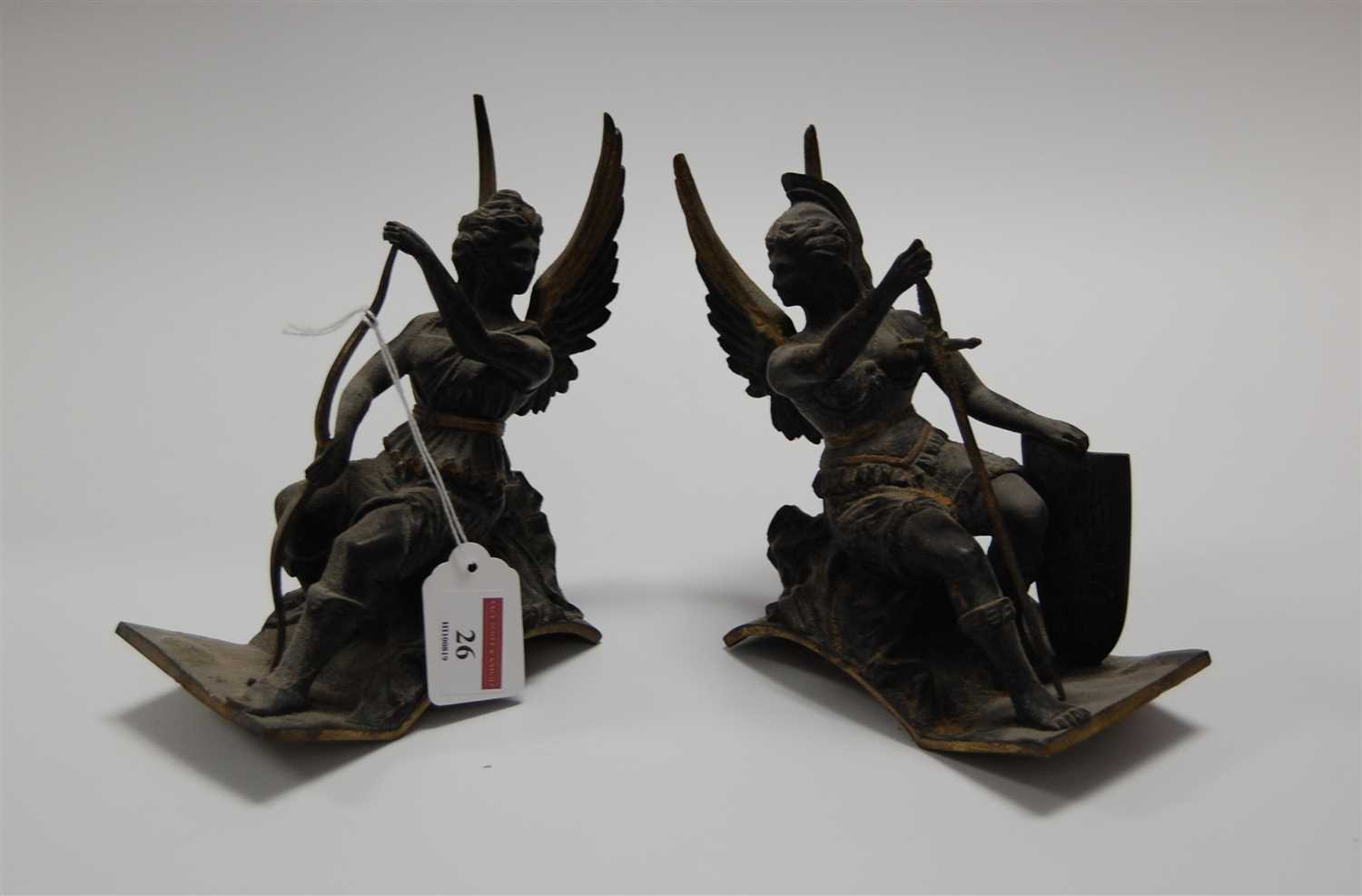 Lot 26 - A pair of 19th century cast gilt metal and...