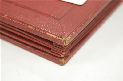 Lot 28 - A Victorian red Moroccan leather clad travel...