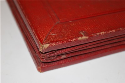Lot 28 - A Victorian red Moroccan leather clad travel...