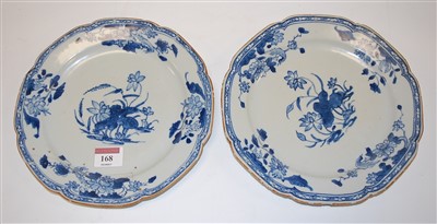 Lot 168 - A pair of 18th century Chinese export blue &...