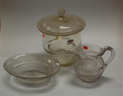 Lot 34 - A Victorian hobnail cut glass water jug;...