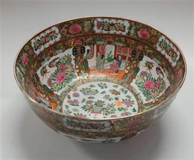 Lot 47 - A large Chinese famille rose bowl, typically...