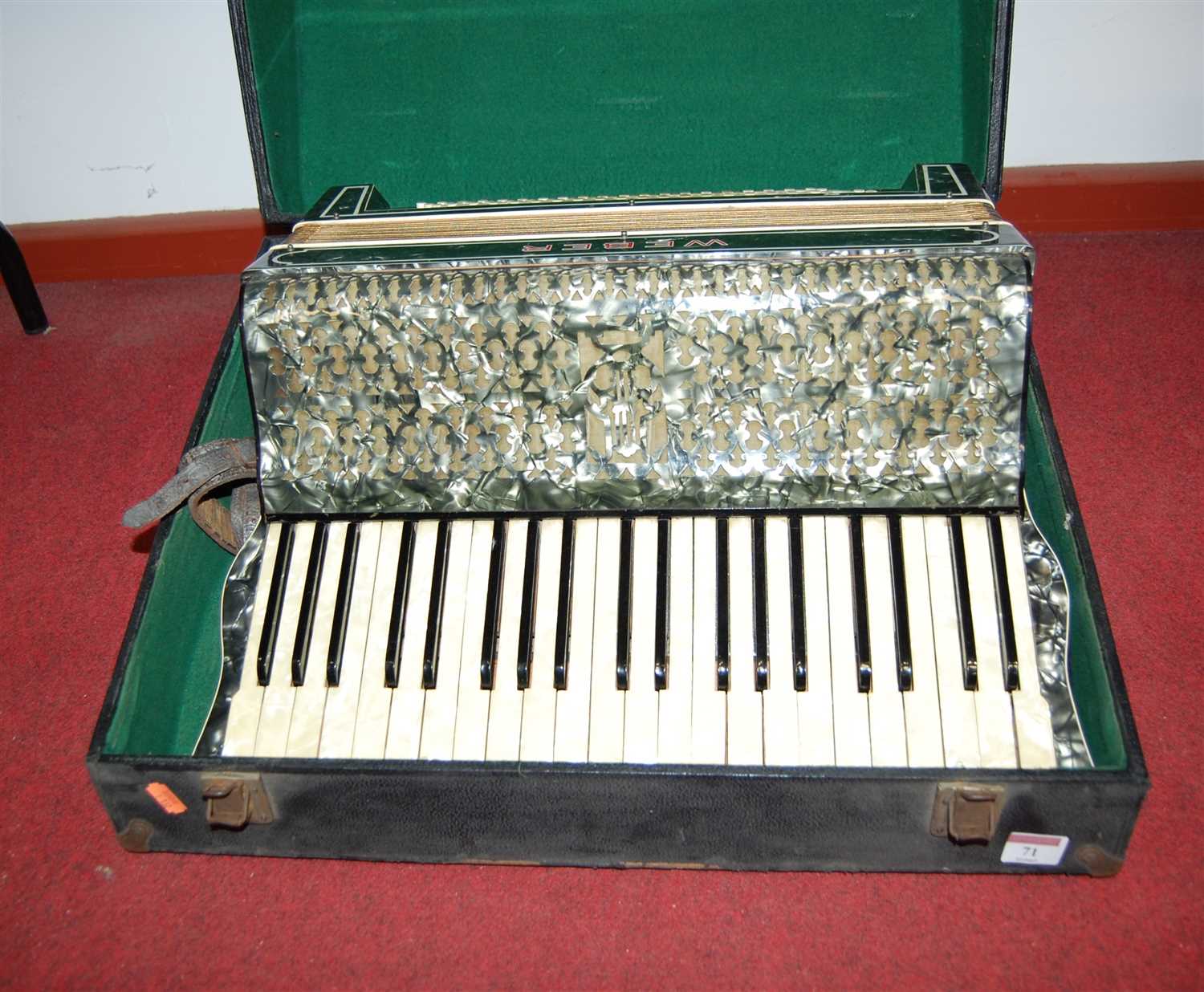 Lot 71 - A Weber piano accordion, cased