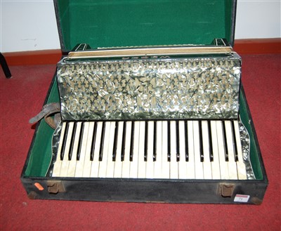 Lot 71 - A Weber piano accordion, cased