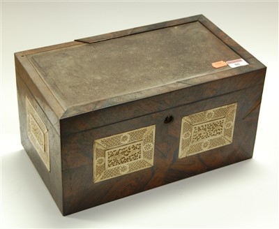 Lot 86 - A 19th century rosewood box, of rectangular...