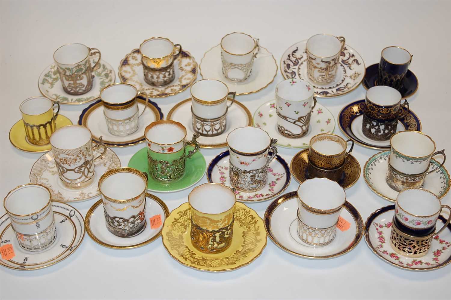 Lot 198 - A collection of 20 various bone china coffee...