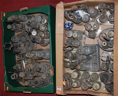 Lot 229 - Two boxes of various silver plated cruets,...
