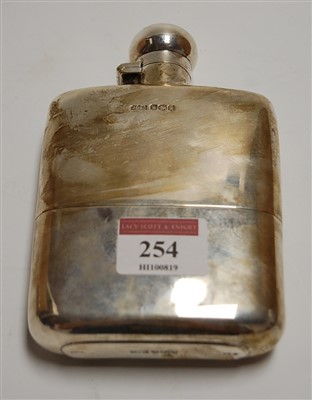 Lot 254 - A James Dixon & Sons silver hip flask, with...