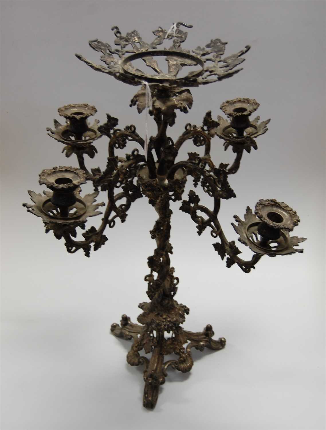 Lot 99 - A Victorian silver plated table centrepiece,...