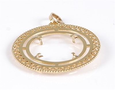 Lot 313 - An 18ct gold sovereign pendant mount, 6.6g