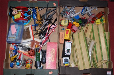 Lot 143 - Two boxes of miscellaneous diecast and...