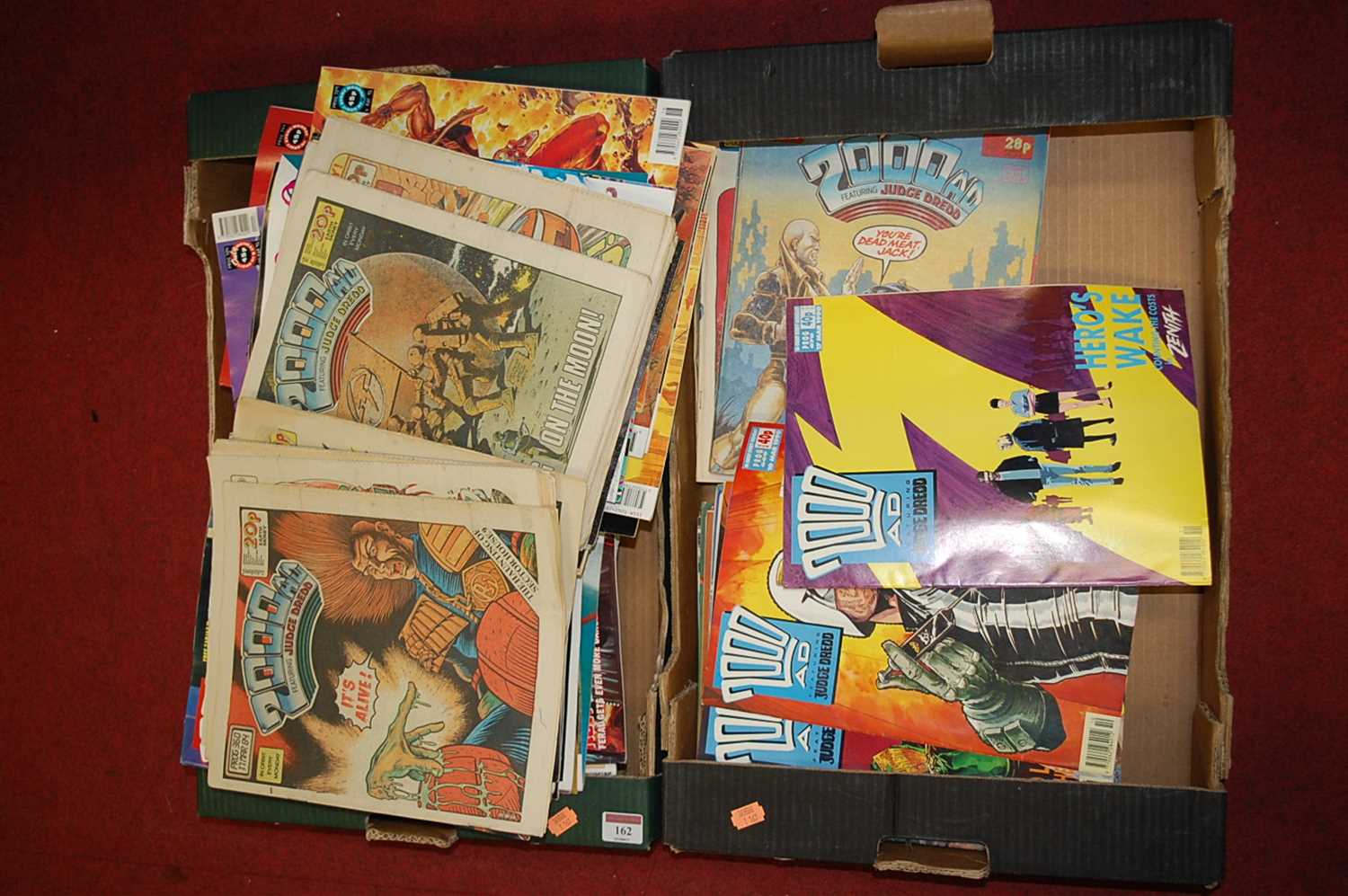 Lot 162 - Two boxes of comics, mainly being 2000AD...