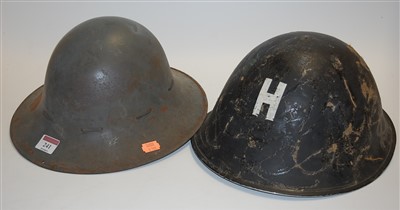 Lot 241 - A Brodie pattern steel helmet, having leather...
