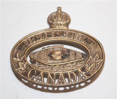 Lot 263 - The Essex Regiment (Tank) Canada cap badge