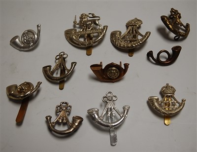 Lot 264 - A collection of Buglers/Light Infantry cap...