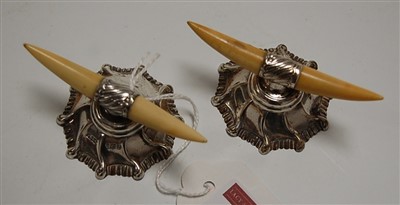 Lot 283 - A pair of late Victorian silver and ivory...